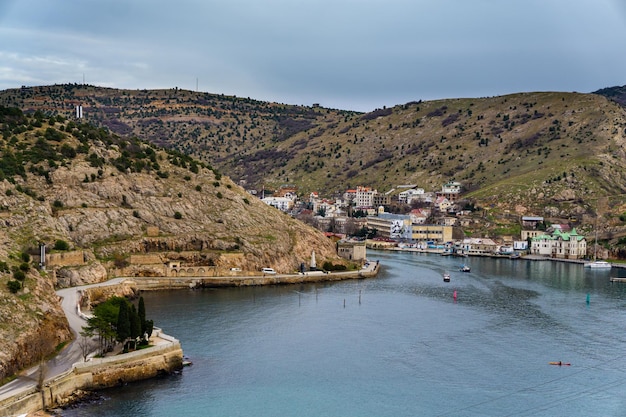 La vista sulla baia di Balaklava in Crimea