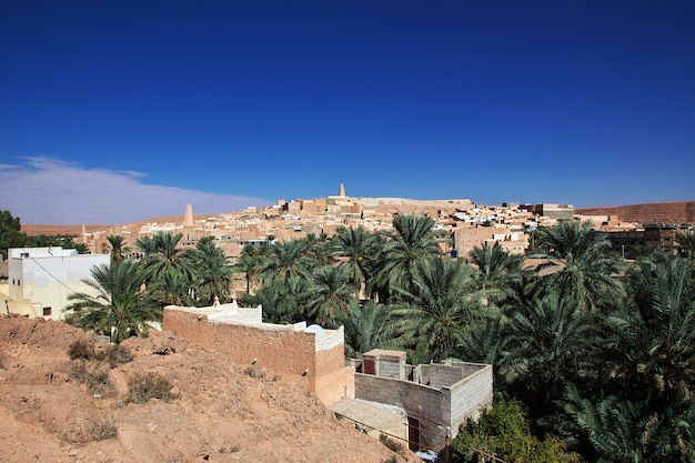 La vista sulla città di Ghardaia nel deserto del Sahara, Algeria