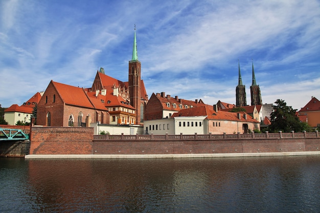 La vista sulla città di Wroclaw, in Polonia