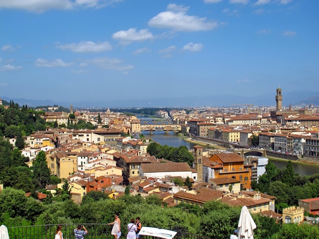 La vista sulle case d'epoca a Firenze Italia