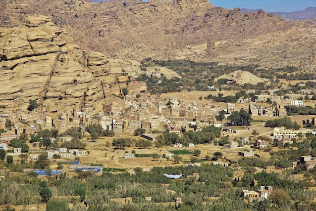 La vista sulle montagne di Dar Al Hajar Rock Palace Sanaa Yemen