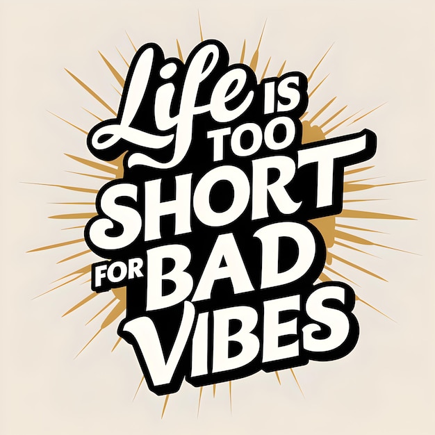 La vita è troppo breve per le cattive vibrazioni.