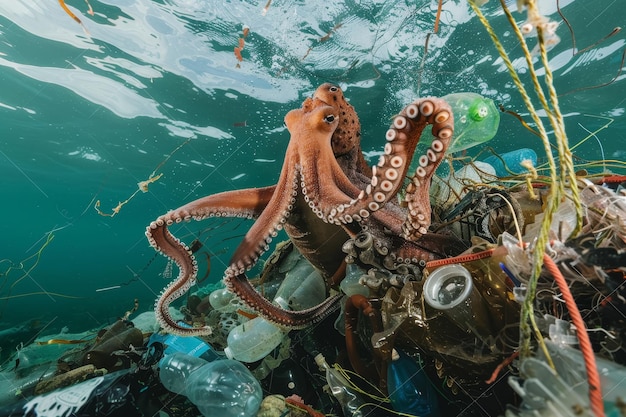 La vita oceanica in mezzo all'inquinamento da plastica
