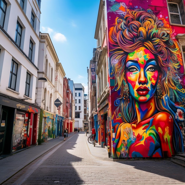 La vivace strada di Bruxelles decorata con vivaci murales di street art