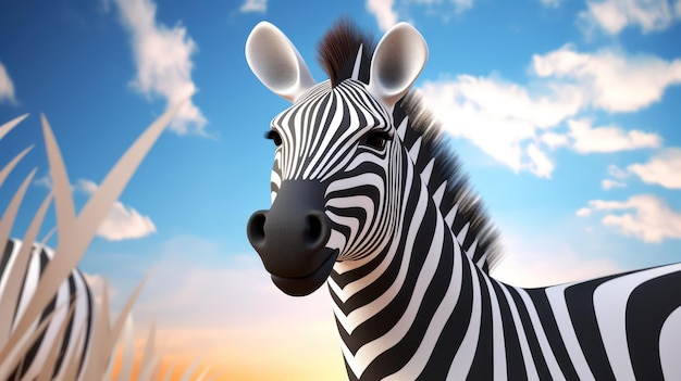 la zebra è sullo sfondo del cielo