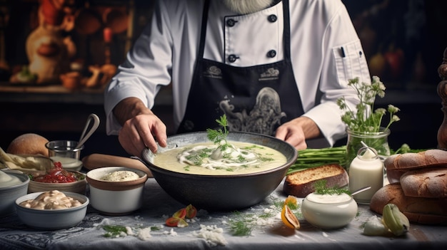 La zuppa di crema di funghi è un tipo semplice di zuppa in cui un roux di base viene diluito con panna o latte