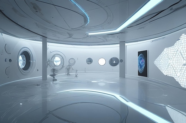 Laboratorio della Galleria d'arte dello spazio quantistico futuristico