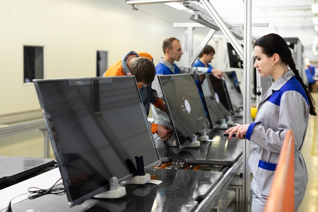 laboratorio per l'assemblaggio di televisori