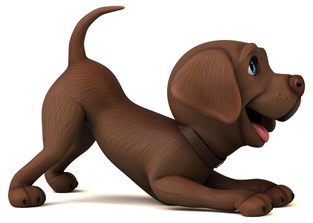 Labrador retriever marrone divertente del fumetto 3D