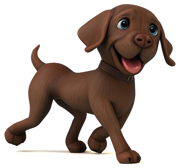 Labrador retriever marrone divertente del fumetto 3D