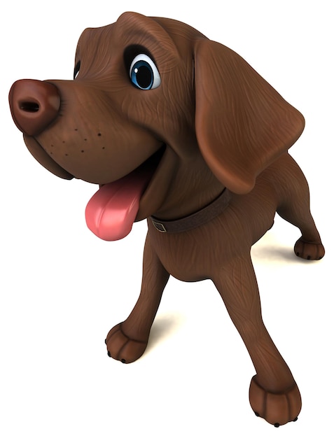 Labrador retriever marrone divertente del fumetto 3D