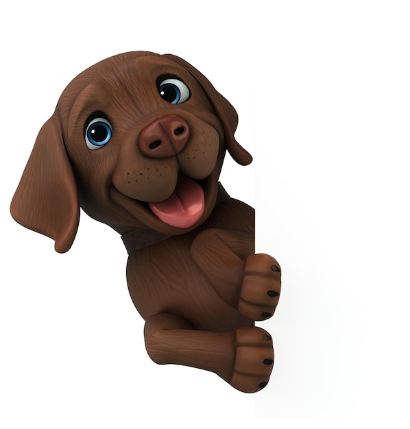 Labrador retriever marrone divertente del fumetto 3D