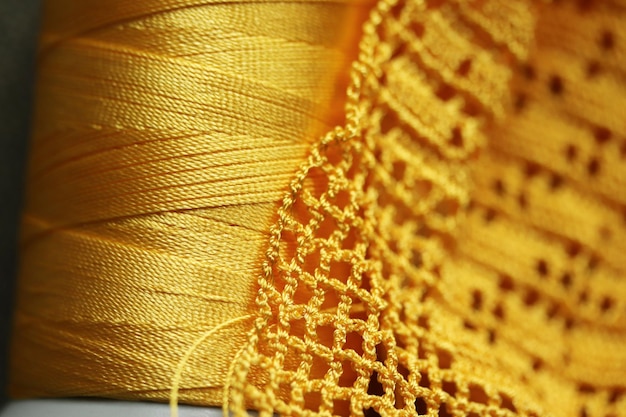 Lace yarn and handmade lace