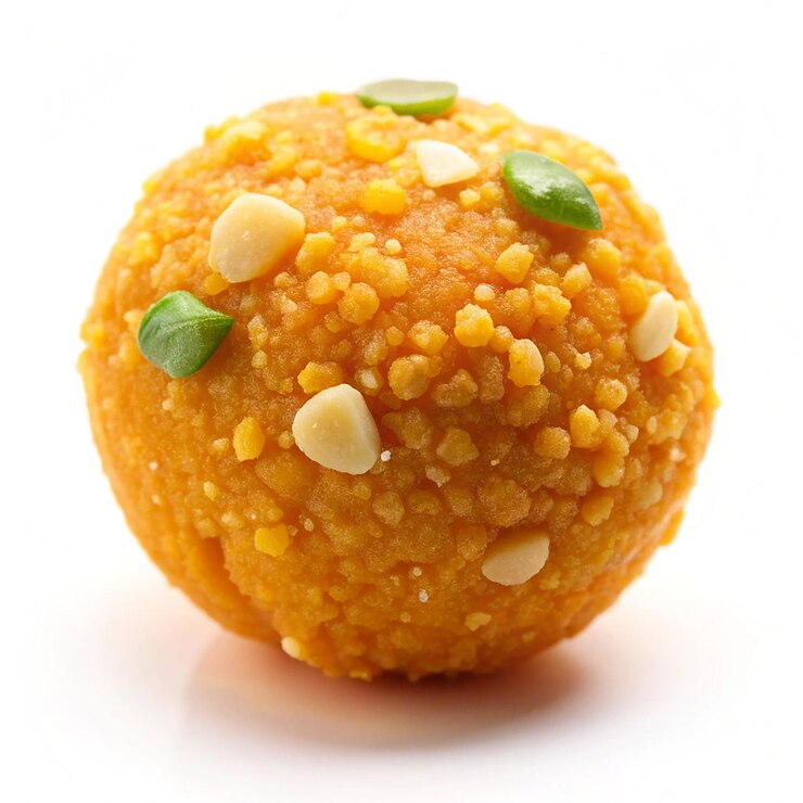 Laddu indian dessert food isolated on a white background