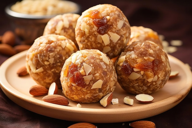 Laddu o laddoo indiano di frutta secca dolce e salutare