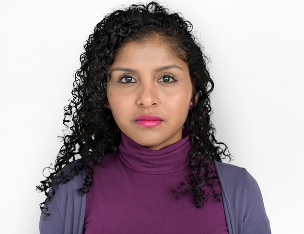 Lady Posing Studio Neutral Focused