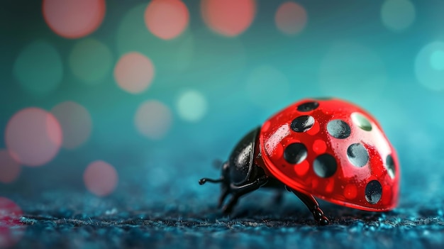 Ladybug rossa con macchie nere