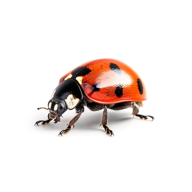 Ladybug su sfondo bianco AI generativa