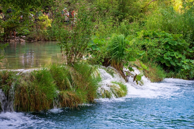 Laghi di Plitvice in Croazia bellissimo paesaggio estivo con cascate