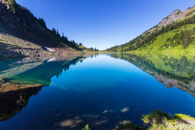 Laghi gemelli in Mt.Baker Area ricreativa,Washington, USA