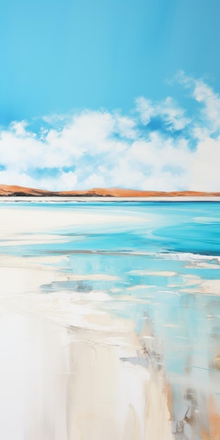 Lago calmo Pittura digitale di paesaggi scozzesi su tela