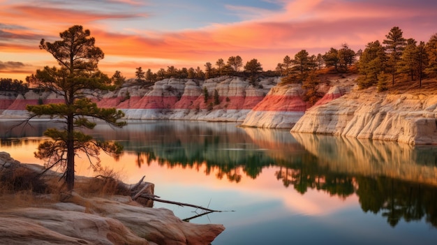 Lago color pastello a Red Rocks, in Colorado