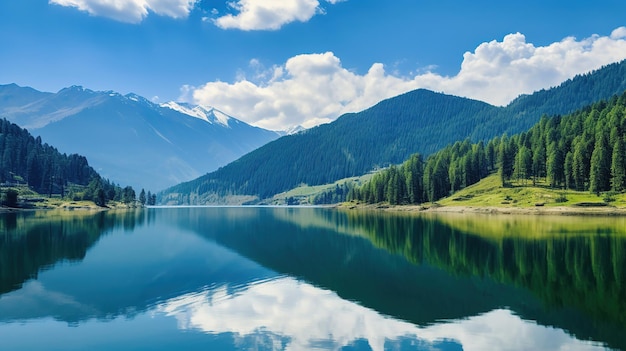 lago e montagne Generativo Ai