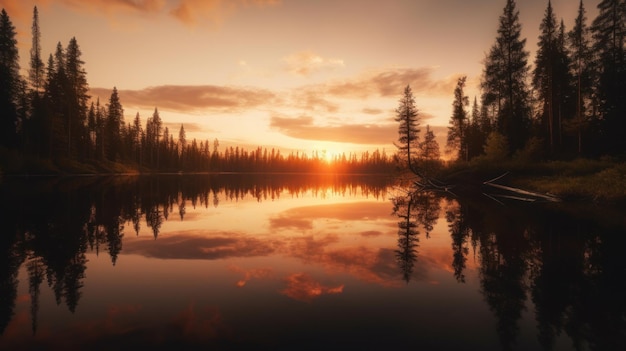 Lago Taiga Al Tramonto