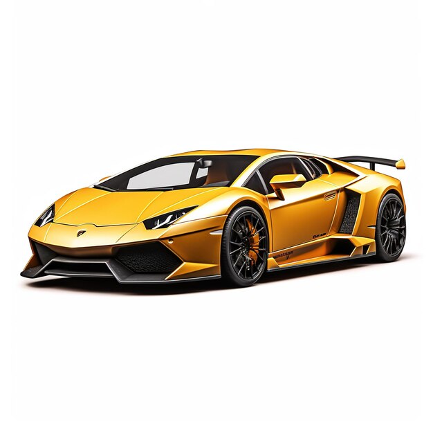 Lamborghini Huracan in primo piano isolato su sfondo bianco Luxury premium realistico velocità veloce 3d