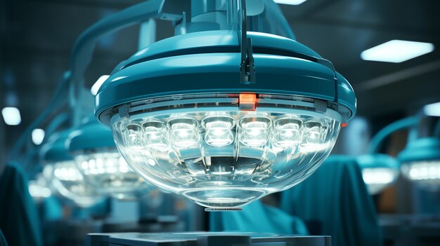 Lampada chirurgica per un'operazione chirurgica in una sala operatoria moderna