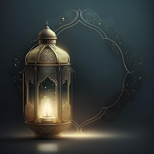 lampada classica a forma di moschea con evento celebrativo eid fitr senza testo