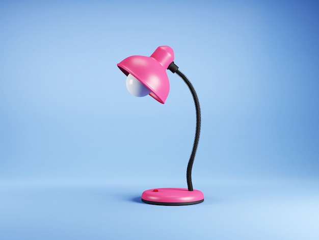 Lampada da scrivania rosa. illustrazione 3D