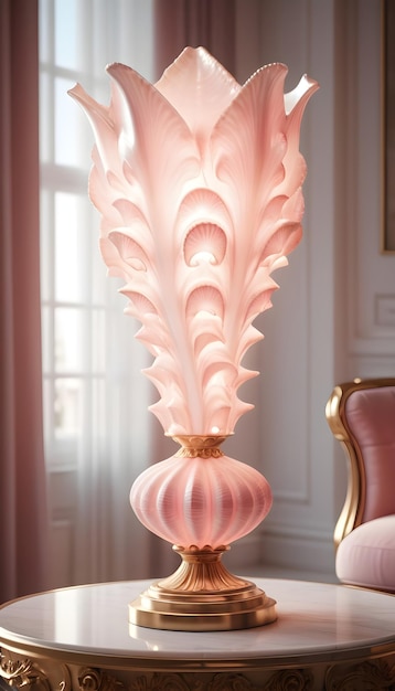 lampada da tavolo in ceramica rosa classica