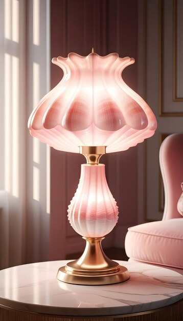 lampada da tavolo in ceramica rosa classica