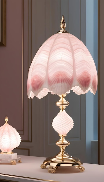 lampada da tavolo in ceramica rosa classica