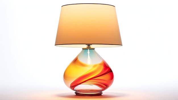 lampada in vetro francese di design per la casa su base isolata su sfondo bianco