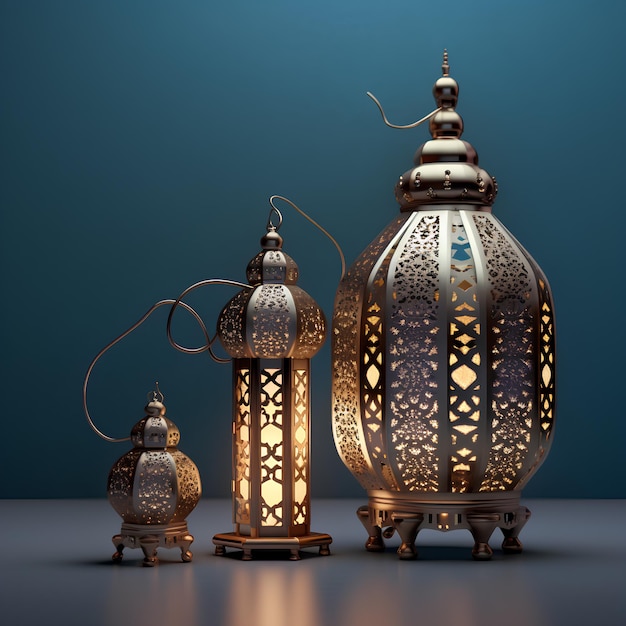 lampada mezzaluna simbolo di preghiera islamica araba in stile metallico