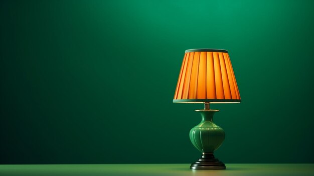 lampada retro verde su sfondo rosso