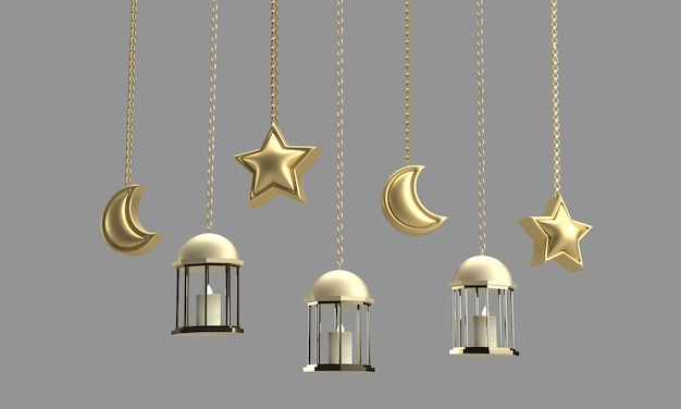 lampada stellare lunare lampadina a catena simbolo di oggetto segno ramadan kareem eid mubarak religione musulmana islamica