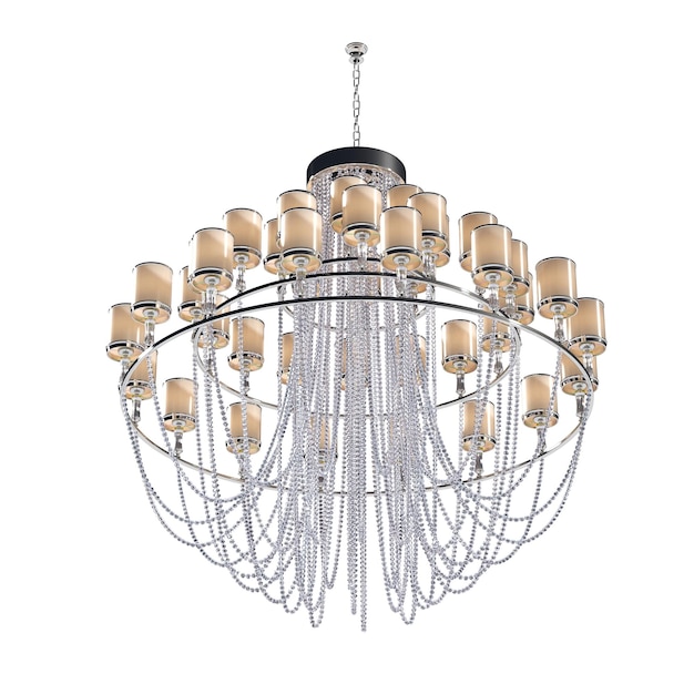 lampadario di cristallo per interni isolato su sfondo bianco illuminazione domestica illustrazione 3D cg