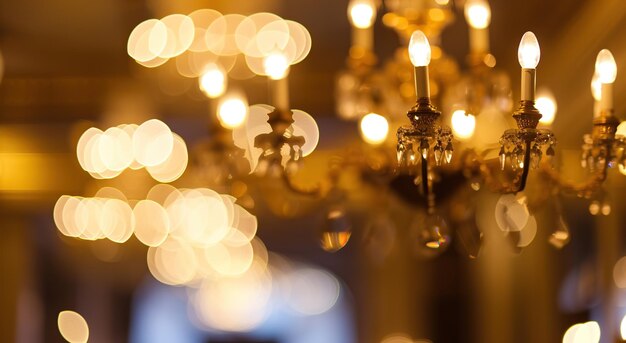 lampadario in un hotel di lusso con bokeh in primo piano AI Generative