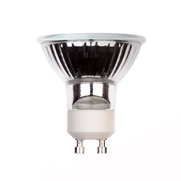 Lampadina a LED con attacco GU10 Isolata su bianco