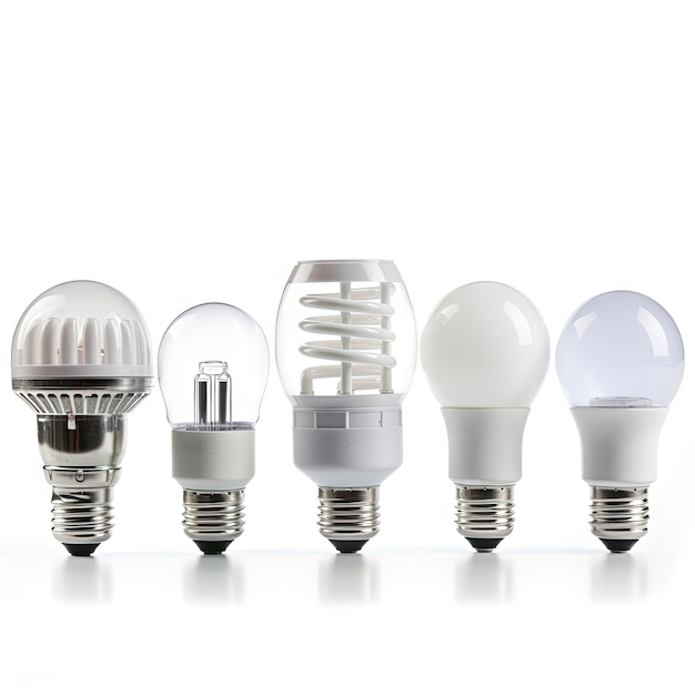 lampadina a risparmio energetico isolata su sfondo bianco