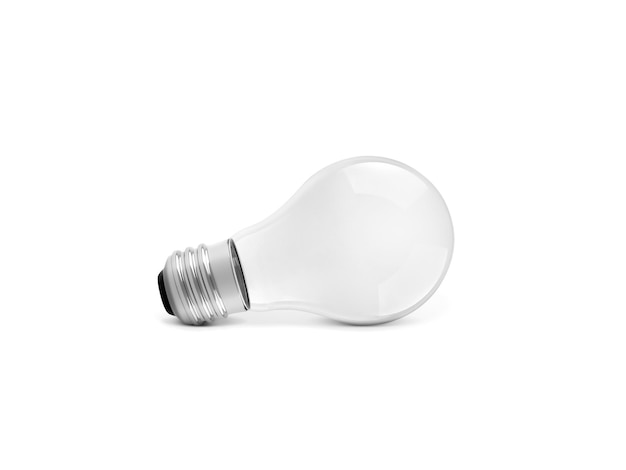 Lampadina isolata su rendering 3d bianco