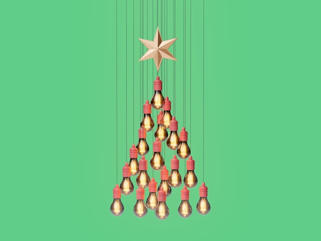 lampadine a forma di albero di Natale