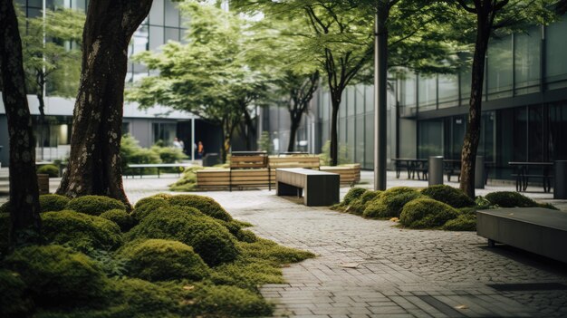 Landscaping di spazi di parchi pubblici