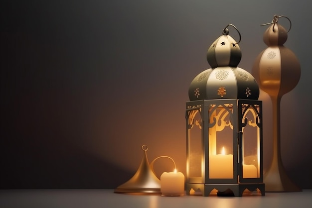 lanterna 3d islamica con spazio vuoto Ramadan mubarak