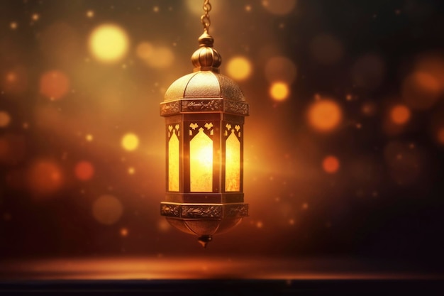 Lanterna araba che brilla sullo sfondo scuro