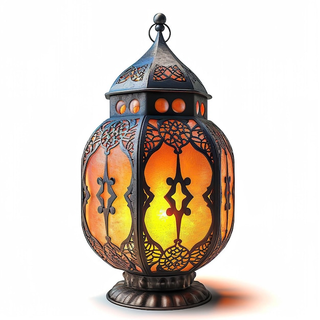 Lanterna del Ramadan lampada di decorazione araba isolata su sfondo bianco