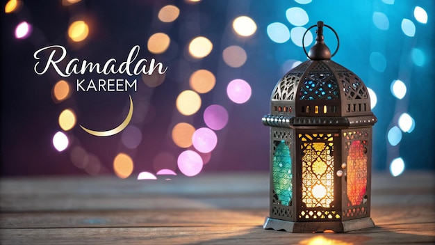 Lanterna e luci di Ramadan Kareem